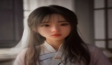 jm漫画作者专访现场，漫画家在工作室接受采访，背后是满墙的手稿与角色设定图